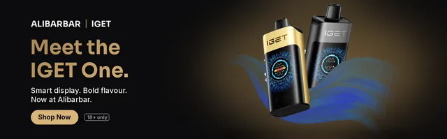 Alibarbar | IGET — Meet the IGET One. Smart display, bold flavour, now at Alibarbar. Shop Now, 18+ only
